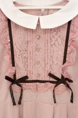 画像2: axes femme POETIQUE / スクエアリボンレース半袖ワンピーウ  ピンク O-26-05-12-032-AX-OP-IG-OS (2)
