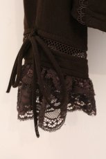 画像4: Ozz Croce / 薔薇刺繍コルセット風カットソー  ブラウン O-26-05-12-043-OO-TO-IG-OS (4)
