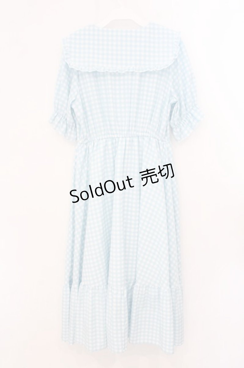 画像3: m petit by misako / TT*Mギンガムチェック半袖ワンピース M サックス O-26-05-12-055-LO-OP-IG-OS (3)