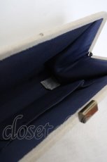 画像3: an another angelus / タイル刺繍がま口バッグ  アイボリー×ブルー O-26-05-12-1049-CA-BG-IG-ZTK058 (3)
