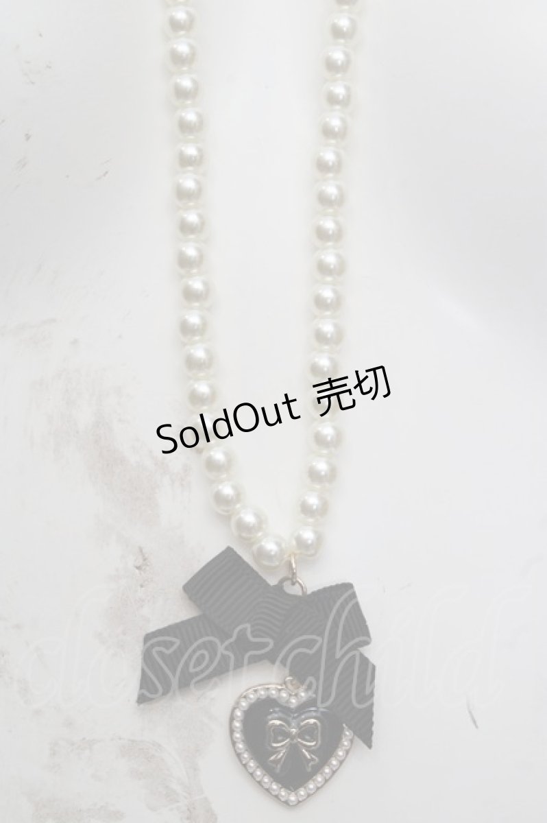 画像1: ｍ petit by misako / AM*NIPLリボンネックレス  ゴールド×クロ O-26-05-12-1013-LO-AC-IG-ZT575-F005 (1)