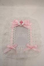画像1: LAFARY / はしごレースチェキホルダー  シロ×ピンク O-26-05-12-1026-LO-ZA-IG-OS (1)