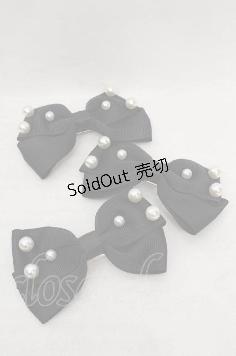画像1: m petit by misako / AMリボン3Pクリップ  クロ O-26-05-12-1032-LO-AC-IG-ZT575-F002 (1)