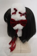 画像2: Chalmiere / ファーヘッドドレス  ワイン O-26-05-12-1003-AX-AC-OW-OS (2)