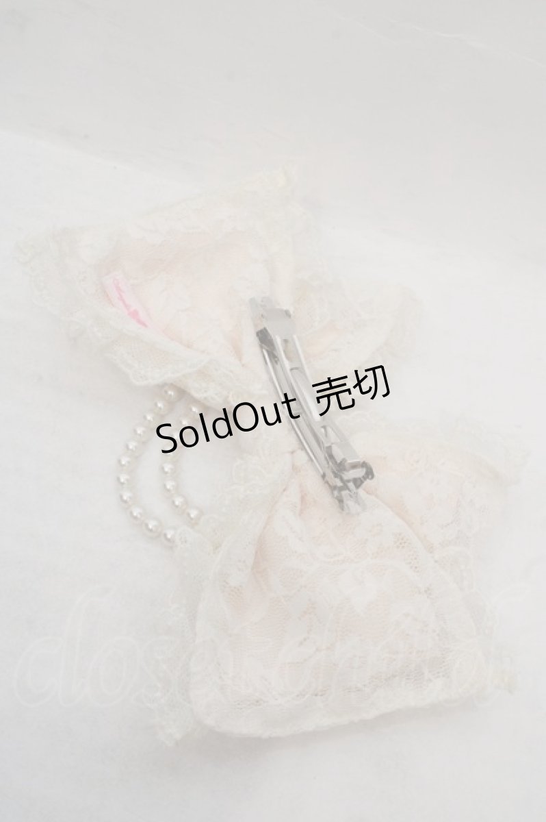 画像2: Angelic Pretty / Princess Lacyリボンバレッタ  アイボリー O-26-05-12-1036-AP-AC-IG-OS (2)