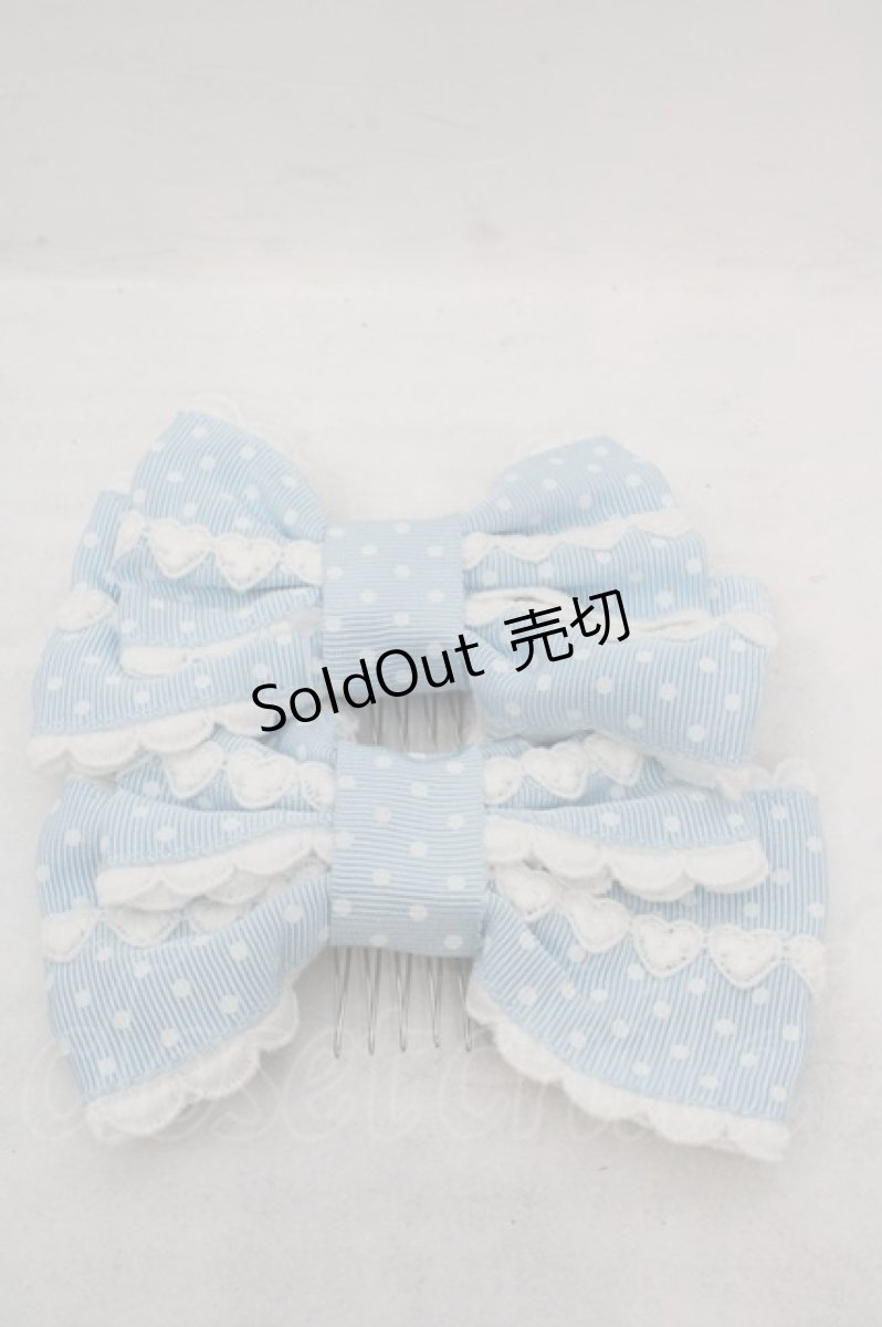 画像1: Angelic Pretty / ハートレースグログランリボンコーム  サックス O-26-05-12-1037-AP-AC-IG-OS (1)