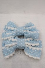 画像1: Angelic Pretty / ハートレースグログランリボンコーム  サックス O-26-05-12-1037-AP-AC-IG-OS (1)