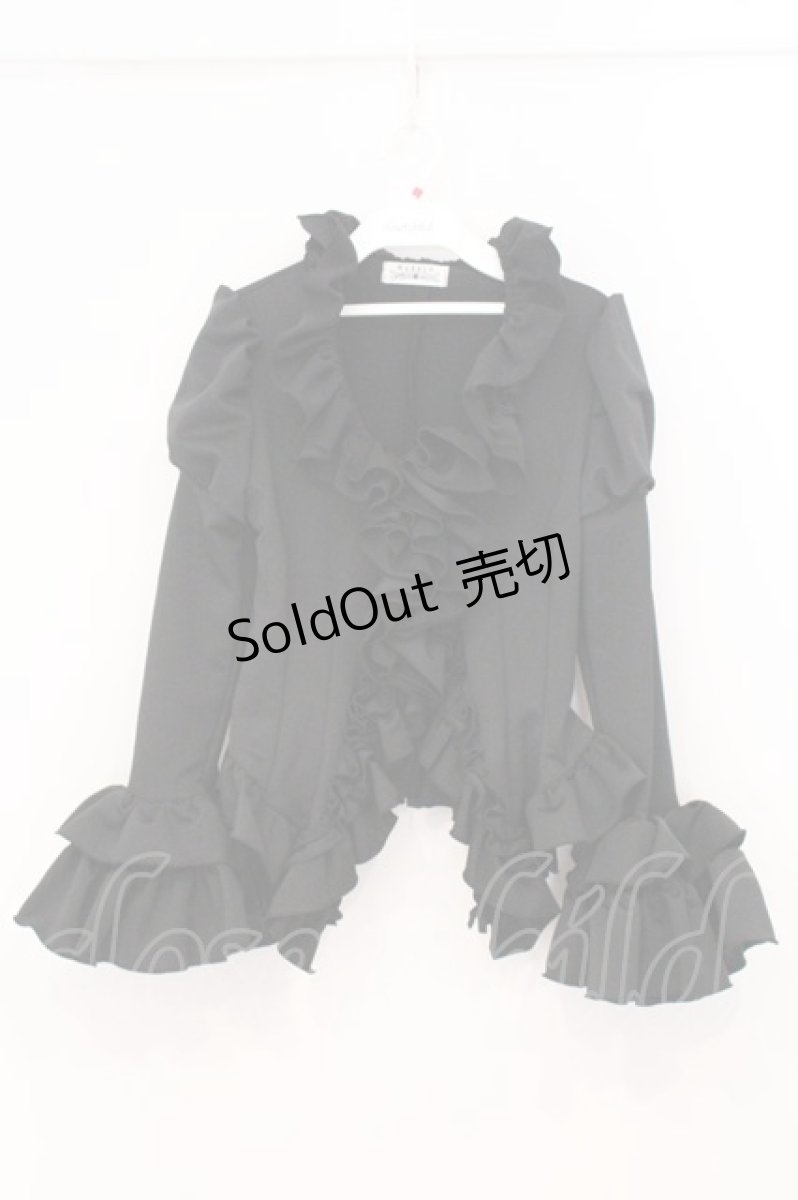 画像1: MARBLE / フリルボレロジャケット  ブラック O-26-05-12-061-GO-JA-OW-OS (1)