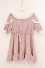 画像4: DearMyLove / コットンレースフリルワンピース M ミニ丈 ピンク×シロ O-26-05-12-006-GO-OP-IG-OS (4)