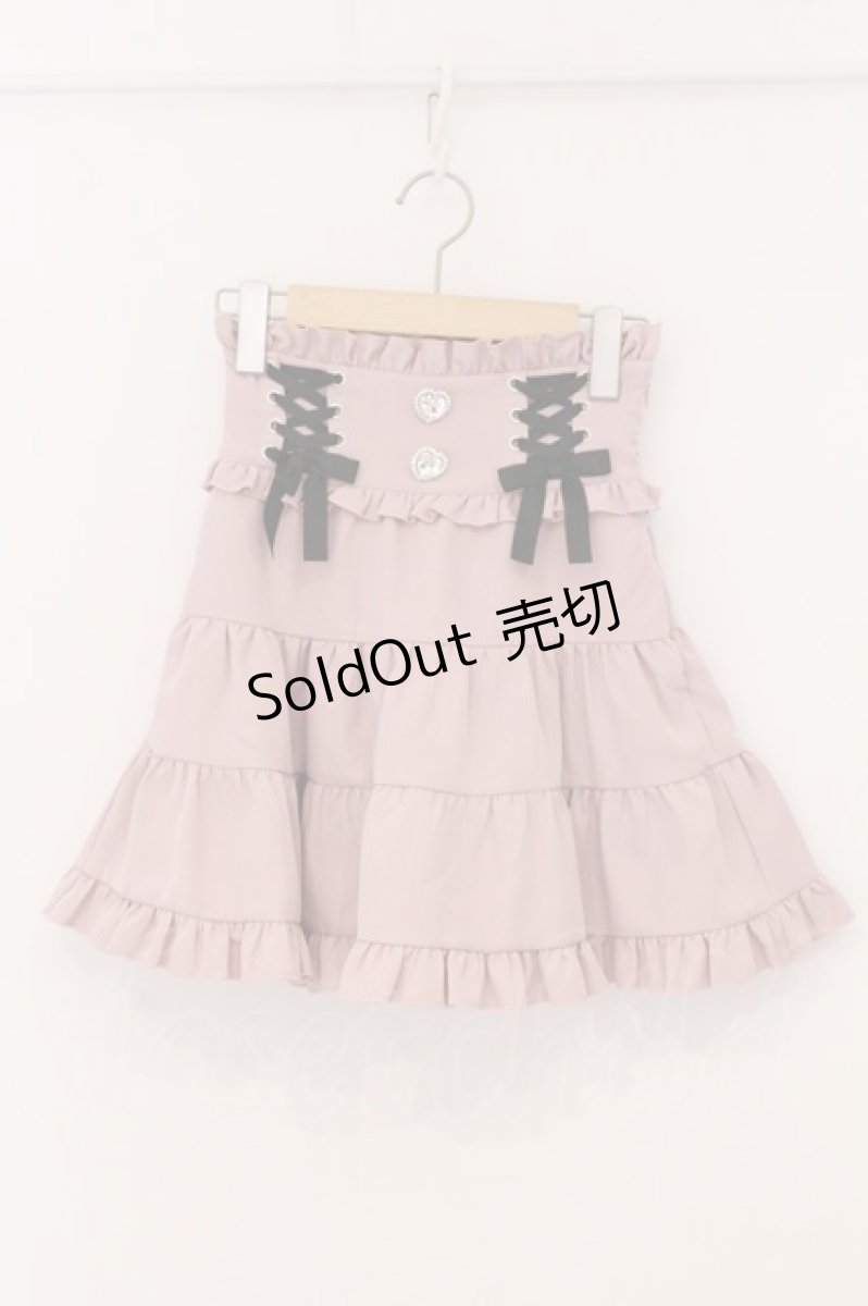 画像1: DearMyLove / レースアップリボンパールティアードスカート S ピンク O-26-05-12-007-GO-SK-IG-OS (1)