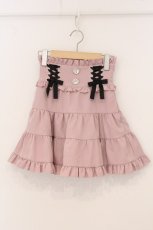画像1: DearMyLove / レースアップリボンパールティアードスカート S ピンク O-26-05-12-007-GO-SK-IG-OS (1)