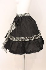 画像3: PEACE NOW / ラッフルフリルフレアーミニスカート M ブラック×ストライプ O-26-05-12-069-PU-SK-IG-OS (3)