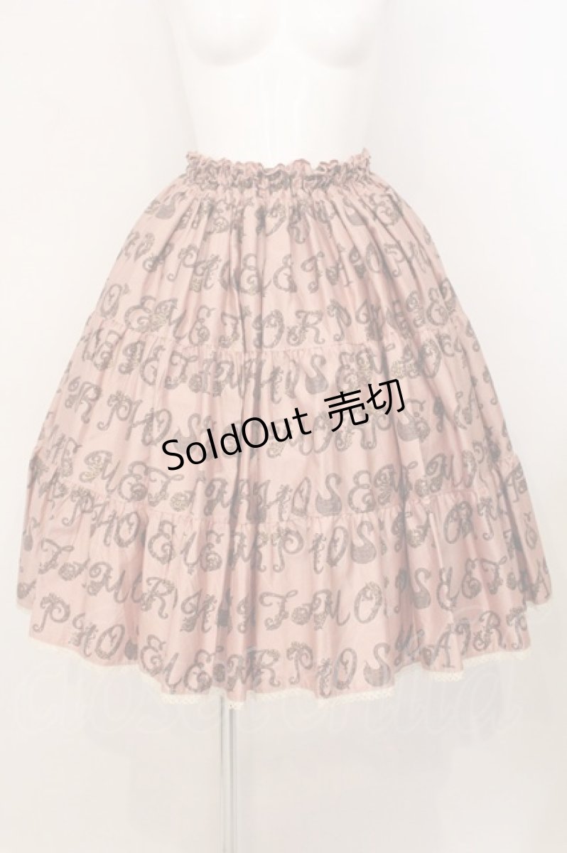 画像1: metamorphose / Romantic alphabet 3段フリルスカート  ピンク O-26-05-12-070-ME-SK-IG-OS (1)