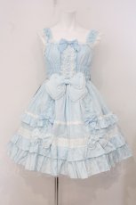 画像1: Angelic Pretty / ぷくぷくハニーシャーリングジャンパースカート  サックス O-26-05-12-071-AP-OP-IG-OS (1)