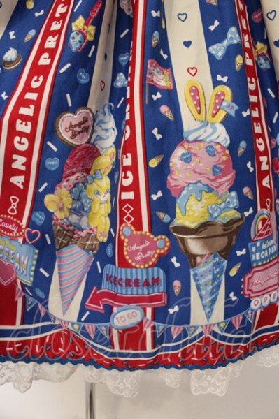 Angelic Pretty / Ice Cream Parlorジャンパースカート ブルー O-26-05