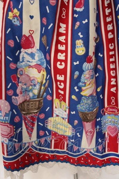 Angelic Pretty / Ice Cream Parlorジャンパースカート ブルー O-26-05