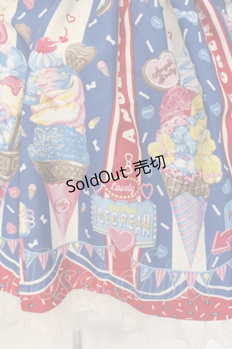 画像3: Angelic Pretty / Ice Cream Parlorサロペット  ブルー O-26-05-12-077-AP-OP-IG-OS (3)