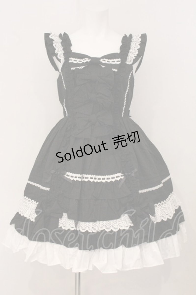 画像1: Angelic Pretty / Sweetフリルジャンパースカート  クロ×シロ O-26-05-12-082-AP-OP-IG-OS (1)