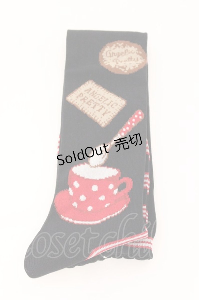 画像1: Angelic Pretty / French Cafeオーバーニー  クロ O-26-05-12-091-AP-ZA-IG-OS (1)