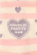 画像2: Angelic Pretty / Sprinkle Heartボーダーオーバーニー  ピンク×シロ O-26-05-12-092-AP-ZA-IG-OS (2)
