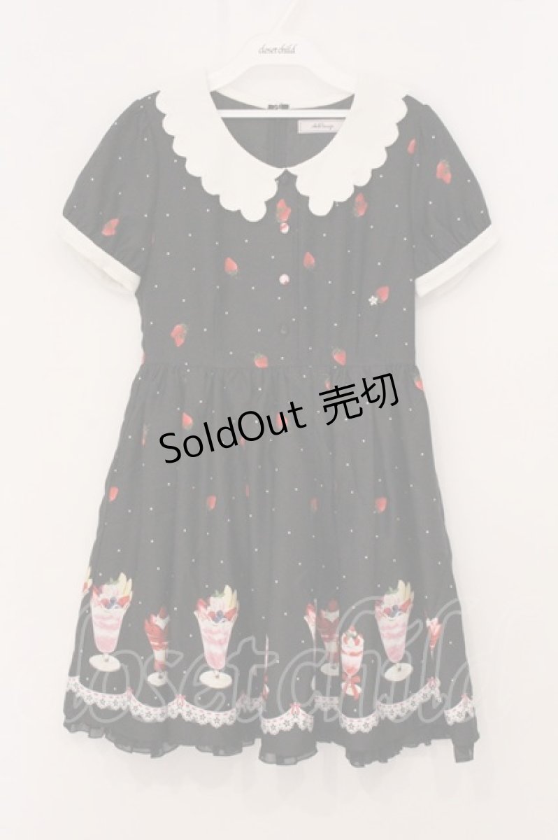 画像1: Ank Rouge / SweetParfait スカラップワンピース  クロ O-26-05-12-012-CA-OP-IG-OS (1)