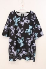 画像1: Drug Honey / スケルトンテディプリントTシャツ  ブラック×パープル×サックス O-26-05-12-013-PU-TO-IG-OS (1)