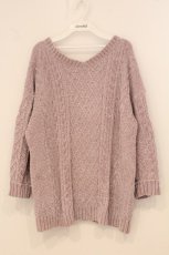 画像1: axes femme POETIQUE / ベロアモールニットチュニック M ラベンダー O-26-05-12-021-AX-OP-OW-OS (1)