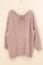 画像3: axes femme POETIQUE / ベロアモールニットチュニック M ラベンダー O-26-05-12-021-AX-OP-OW-OS (3)