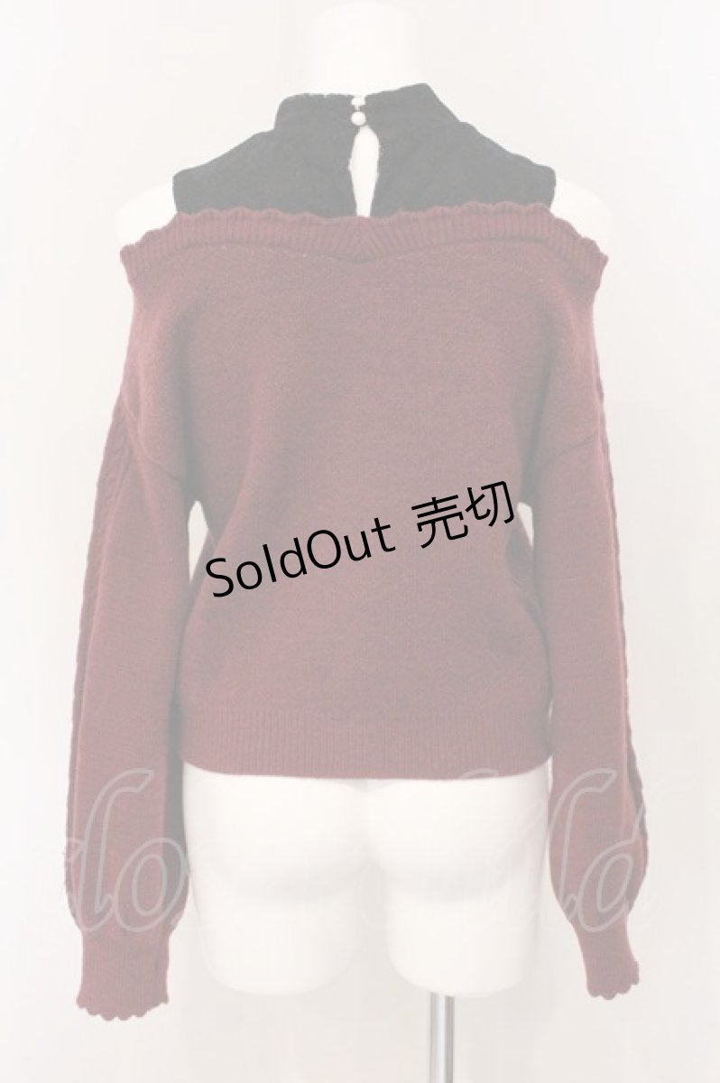 画像3: axes femme POETIQUE / レイヤード風アーガイルニット M ワイン O-26-05-12-022-AX-TO-IG-ZT533 (3)