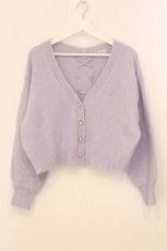 画像1: axes femme / バックレースアップニットカーディガン  ラベンダー O-26-05-12-023-AX-TO-IG-OS (1)