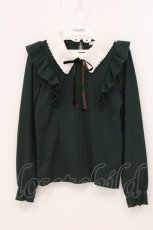 画像1: axes femme / ブーケ刺繍二枚襟リブプルオーバー  グリーン O-26-05-12-029-AX-TO-IG-OS (1)