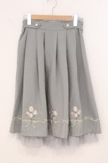 画像1: axes femme / ブーケ刺繍タックスカート M ミント O-26-05-12-030-AX-SK-IG-OS (1)