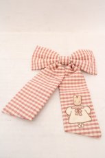 画像1: Maison de FLEUR / Marroncream ギンガムチェックバレッタ  ダークピンク O-26-05-13-037-LO-AC-IG-OS (1)