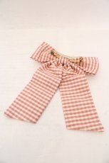 画像2: Maison de FLEUR / Marroncream ギンガムチェックバレッタ  ダークピンク O-26-05-13-037-LO-AC-IG-OS (2)