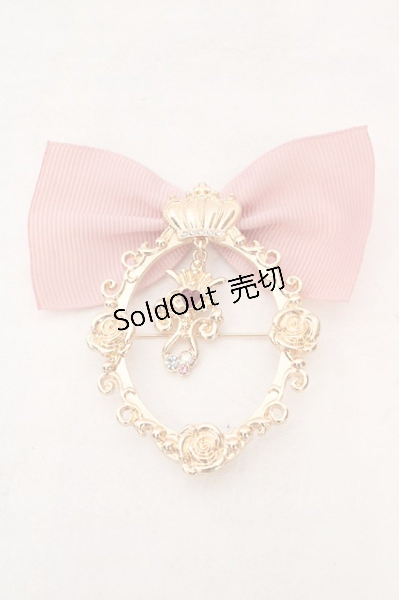 画像1: m petit by misako / AMクラウンビジューブローチ  ゴールド×ピンク O-26-05-13-038-LO-AC-IG-OS (1)