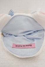 画像3: Maison de FLEUR / クリーミーねこフェイスポーチ  シロ×サックス O-26-05-13-061-LO-ZA-IG-OS (3)
