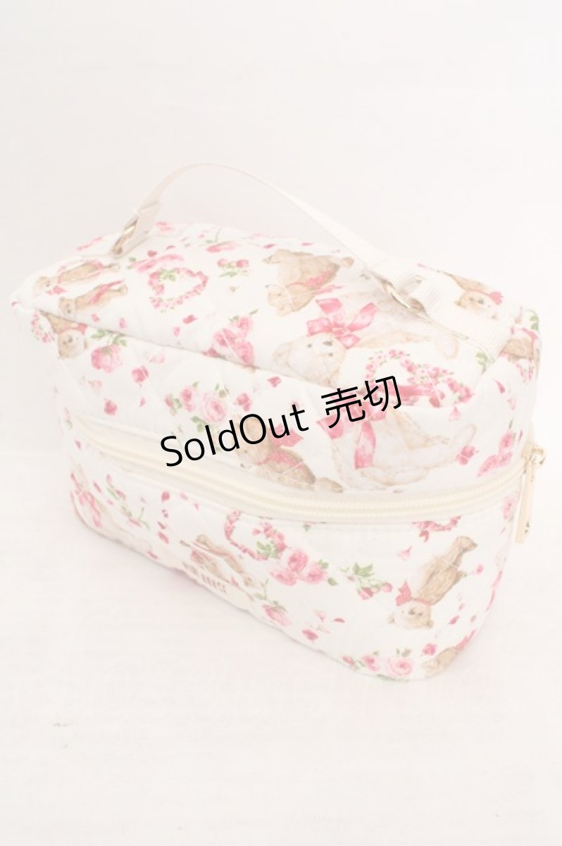 画像1: PINK HOUSE / テディローズ柄キルティング2WAYマルチポーチ  バニラ O-26-05-13-071-LO-BG-OW-ZT386 (1)
