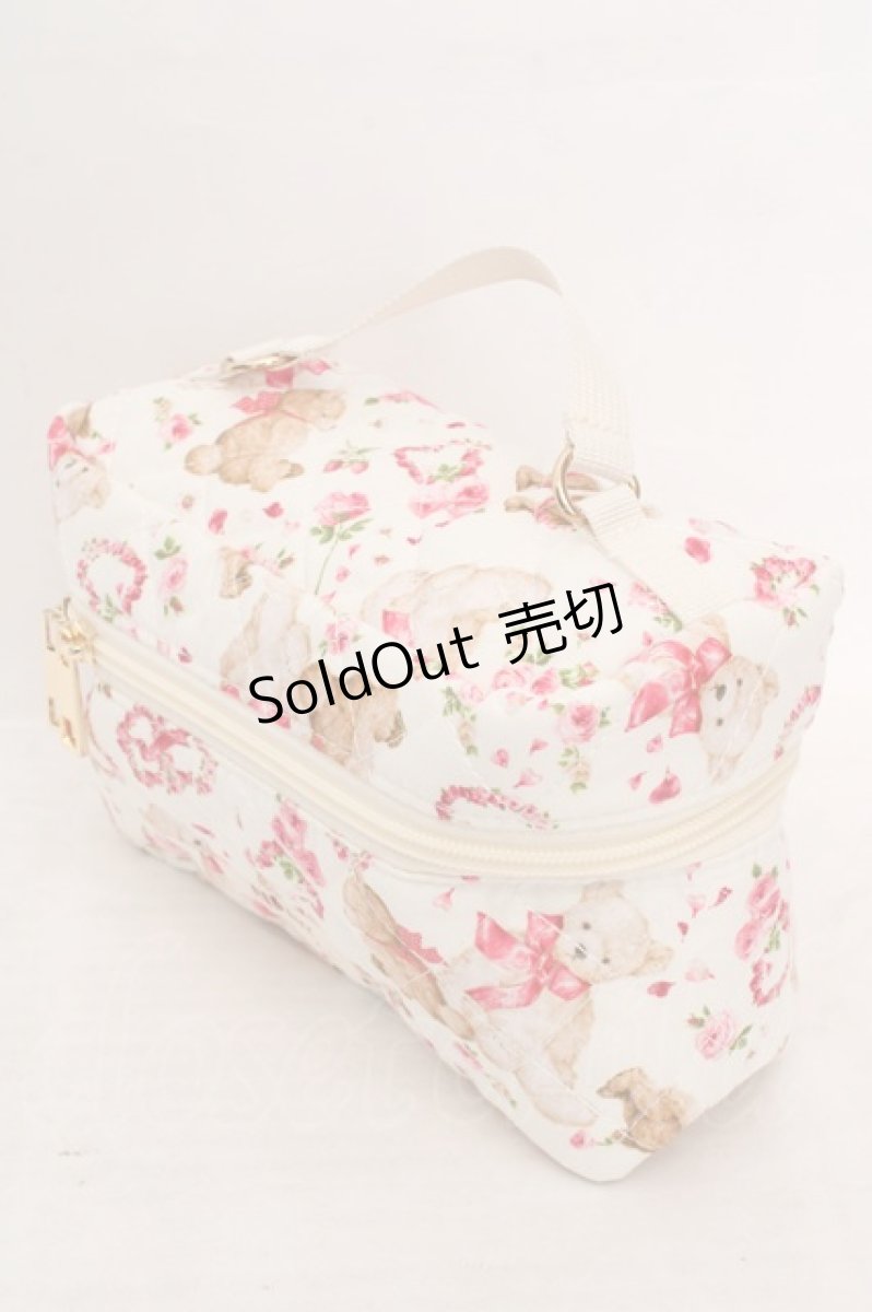 画像1: PINK HOUSE / テディローズ柄キルティング2WAYマルチポーチ  バニラ O-26-05-13-072-LO-BG-OW-OS (1)