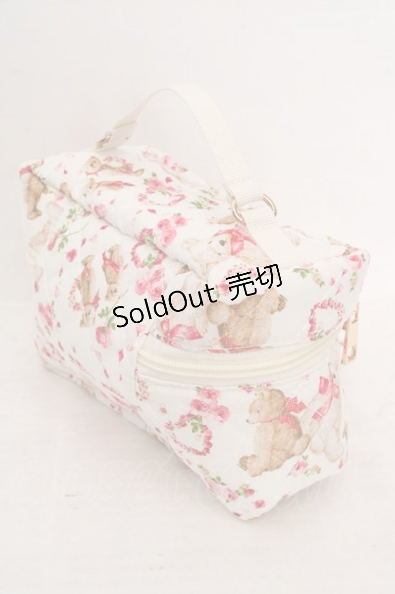 画像2: PINK HOUSE / テディローズ柄キルティング2WAYマルチポーチ  バニラ O-26-05-13-072-LO-BG-OW-OS (2)