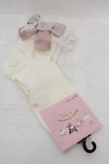 画像1: m petit by misako / サンリオキャラクターズコラボリボンレース柄クルーソックス  アイボリー×ピンク マロンクリーム O-26-05-13-014-LO-ZA-IG-OS (1)