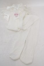 画像1: m petit by misako / AMOVKマイメロPLリボン オーバーニーソックス  シロ O-26-05-13-015-LO-ZA-IG-OS (1)