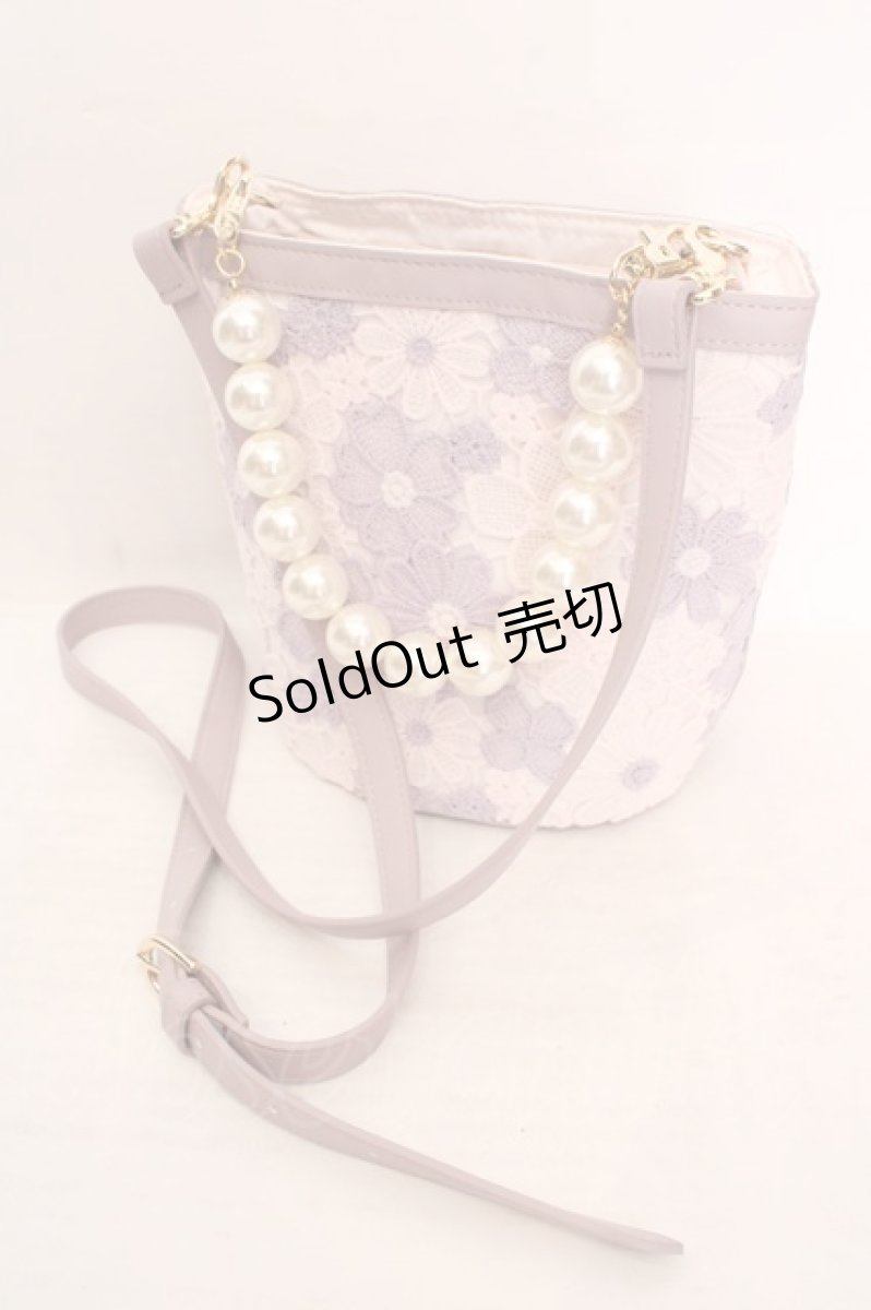 画像2: Maison de FLEUR / フラワーレース2Wayバケツ型バッグ  ラベンダー O-26-05-14-041-LO-BG-OW-ZTK054 (2)