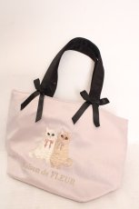画像1: Maison de FLEUR / ねこ刺繍トートバッグ  ピンク O-26-05-14-056-LO-BG-OW-OS (1)