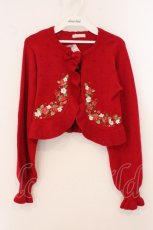 画像1: Chalmiere / いちご刺繍ニットボレロ M アカ O-26-05-14-1001-AX-TO-OW-OS (1)