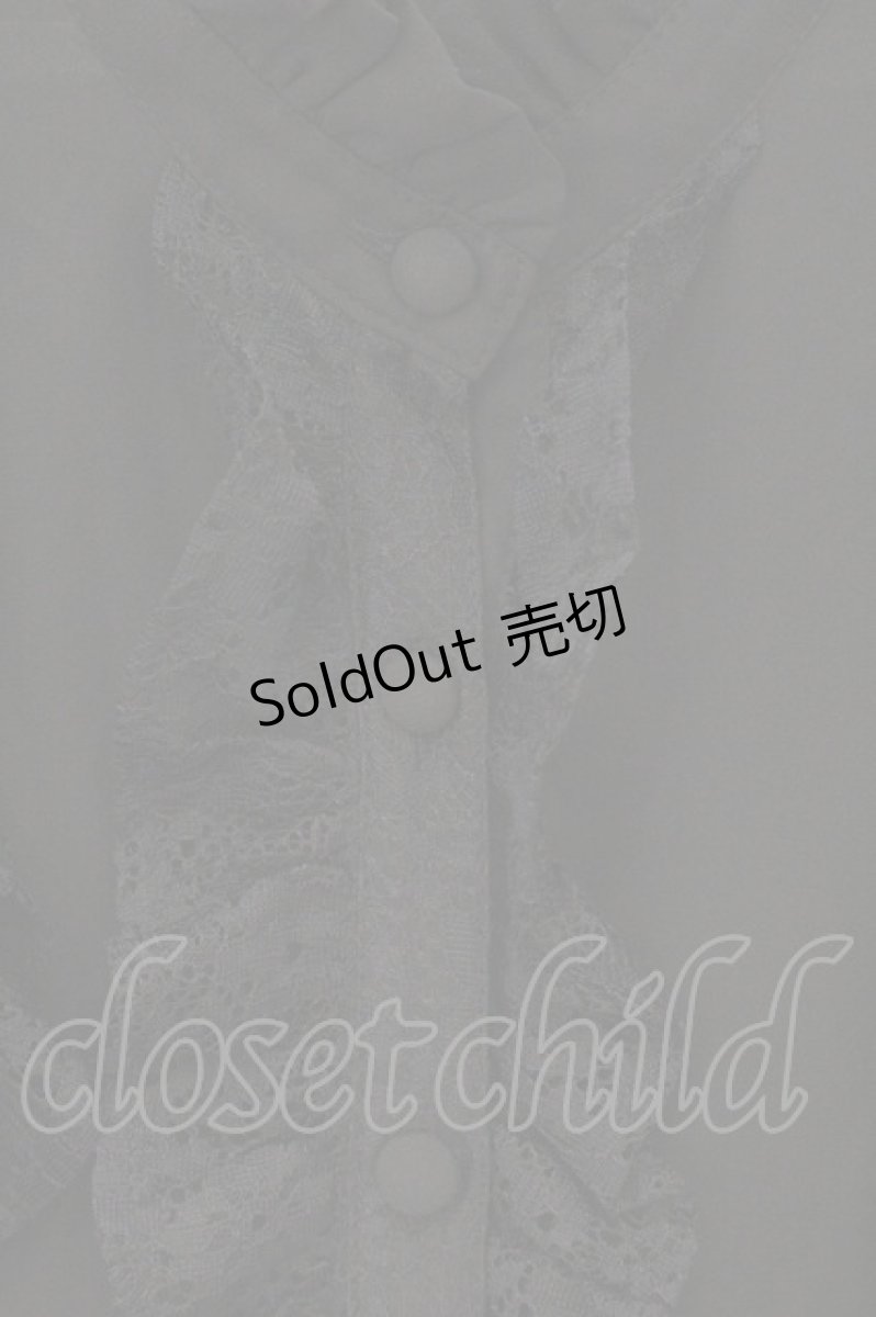 画像2: Chalmiere / クラシカルレーシー半袖ブラウス M クロ O-26-05-14-1004-AX-BL-OW-OS (2)
