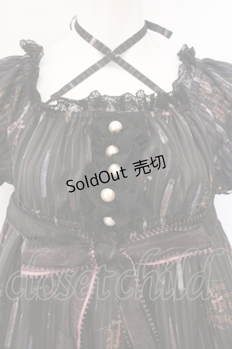 画像2: ALICE and the PIRATES / Victorian tear bottle柄ワンピース  クロ O-26-05-14-1034-PA-OP-OW-OS (2)