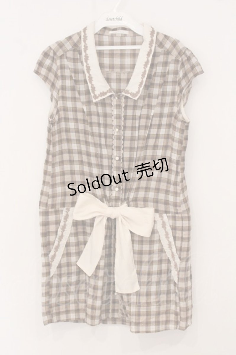 画像1: axes femme / ラメチェックチュニック M ベージュ系 O-26-05-14-1040-AX-TO-IG-OS (1)