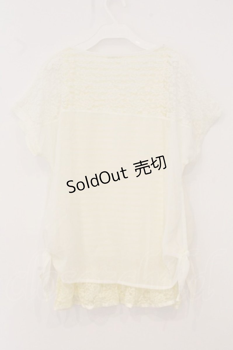 画像3: axes femme / シフォンレイヤードボーダーチュニック M イエロー×オフシロ O-26-05-14-1042-AX-TO-IG-OS (3)