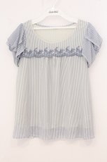 画像1: axes femme / ストライプ柄トップス M サックス×クリーム O-26-05-14-1043-AX-TO-IG-OS (1)
