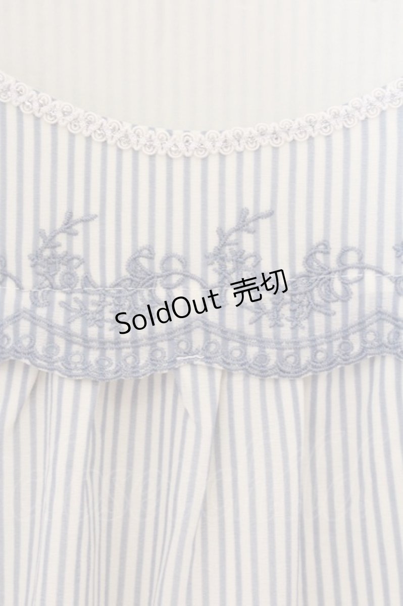 画像2: axes femme / ストライプ柄トップス M サックス×クリーム O-26-05-14-1043-AX-TO-IG-OS (2)